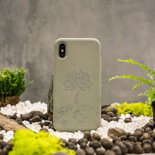 Husa Cover Biodegradabile Forever Bioio Tree pentru iPhone X/XS Verde