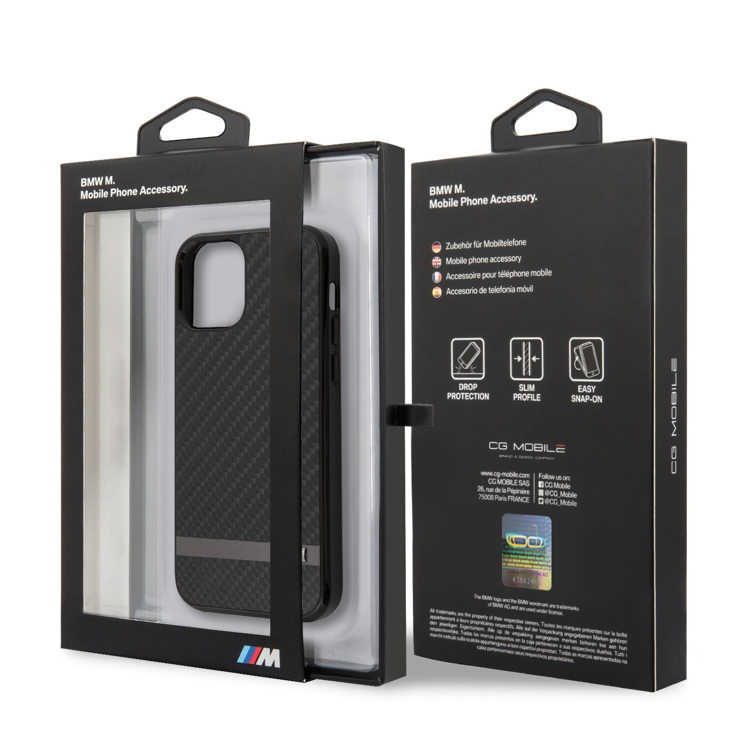 Husa Cover BMW Carbon&Alu pentru iPhone 12 Mini Black thumb