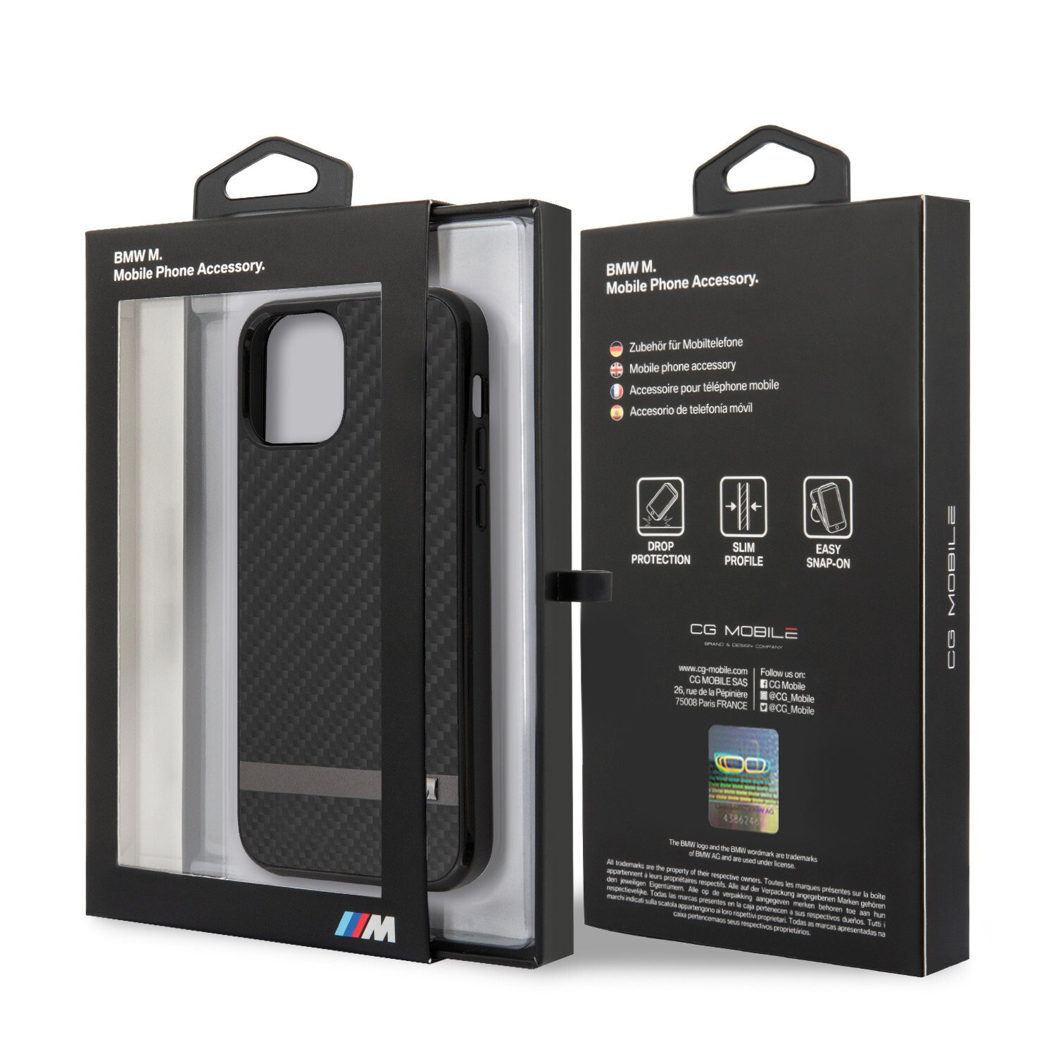 Husa Cover BMW Carbon&Alu pentru iPhone 12/12 Pro Black thumb