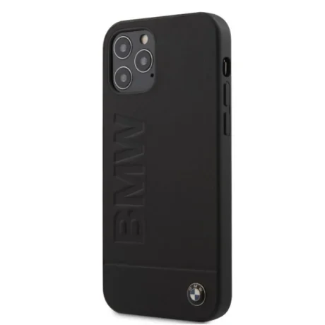 Husa Cover BMW Leather Hot Stamp pentru iPhone 12/12 Pro Black