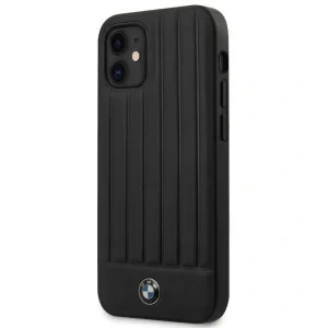 Husa Cover BMW Leather Hot Stamp Vertical pentru iPhone 12 Mini Black