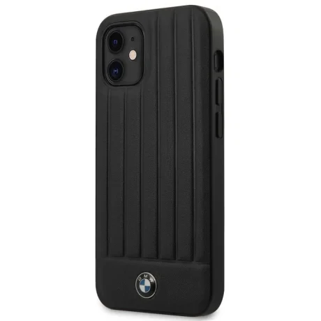 Husa Cover BMW Leather Hot Stamp Vertical pentru iPhone 12 Mini Black