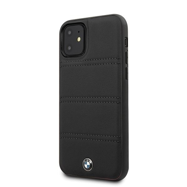 Husa Cover BMW Leather Signature Horizontal pentru iPhone 11 Black thumb