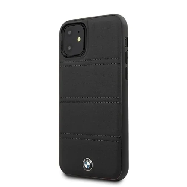 Husa Cover BMW Leather Signature Horizontal pentru iPhone 11 Black