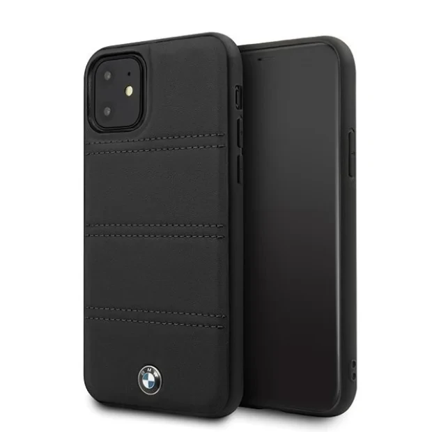 Husa Cover BMW Leather Signature Horizontal pentru iPhone 11 Black