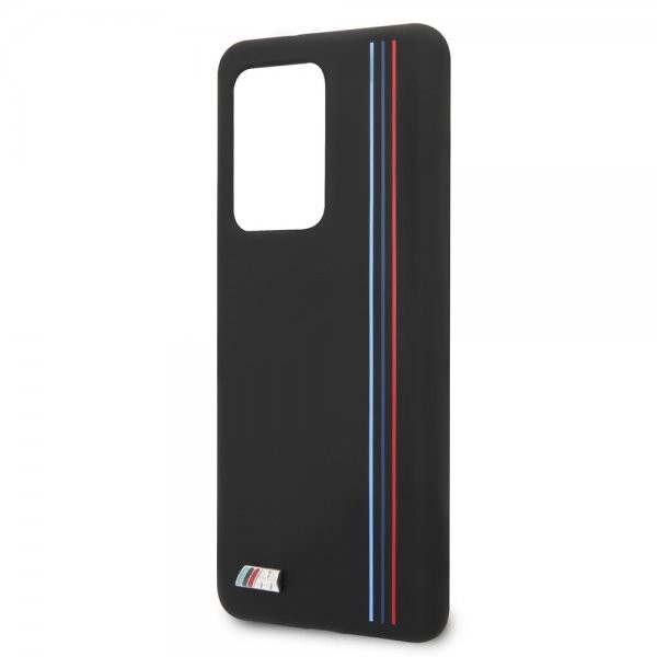 Husa Cover BMW Silicone Stripes M Collection pentru Samsung Galaxy S20 Ultra Neagra thumb