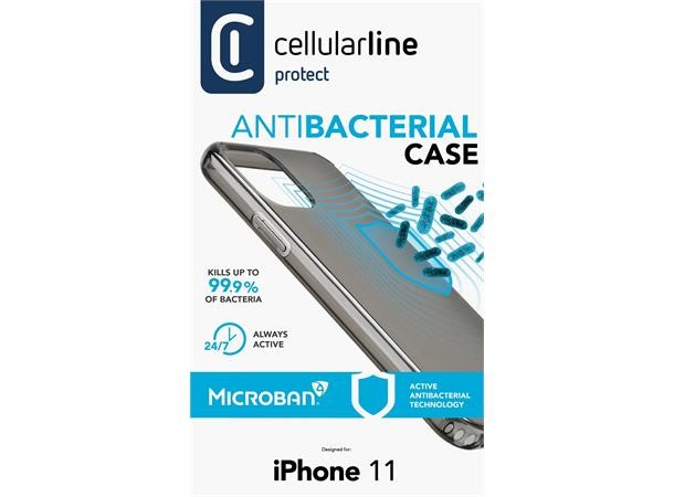 Husa Cover Cellularline Hard Antimicrobial pentru iPhone 11 Fumuriu thumb