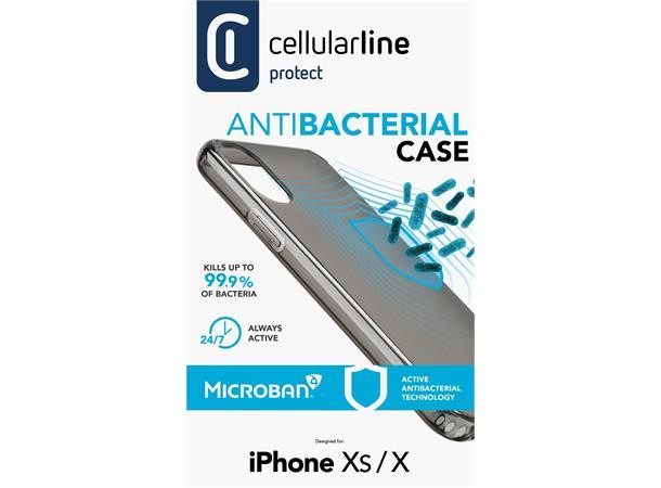 Husa Cover Cellularline Hard Antimicrobial pentru iPhone X/XS Fumuriu thumb