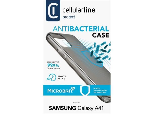 Husa Cover Cellularline Hard Antimicrobial pentru Samsung Galaxy A41 Negru thumb