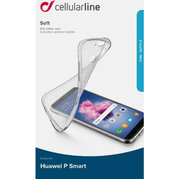 Husa Cover Cellularline Silicon pentru Huawei P Smart Pro Transparent