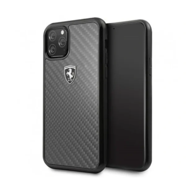 Husa Cover Ferrari Heritage Carbon pentru iPhone 11 Pro  Negru