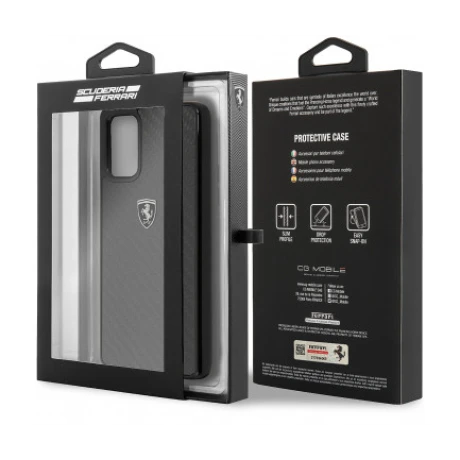 Husa Cover Ferrari Heritage Carbon pentru Samsung Galaxy S20 Plus Black
