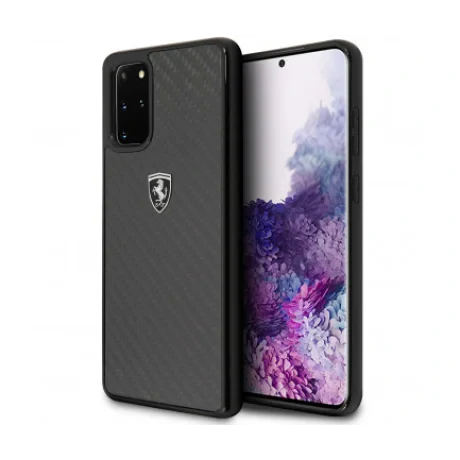 Husa Cover Ferrari Heritage Carbon pentru Samsung Galaxy S20 Plus Black