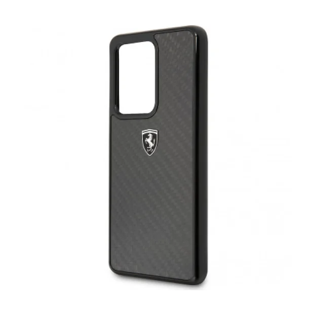 Husa Cover Ferrari Heritage Carbon pentru Samsung Galaxy S20 Ultra FEHCAHCS69BK Black