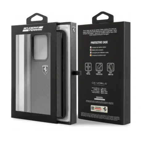 Husa Cover Ferrari Heritage Carbon pentru Samsung Galaxy S20 Ultra FEHCAHCS69BK Black