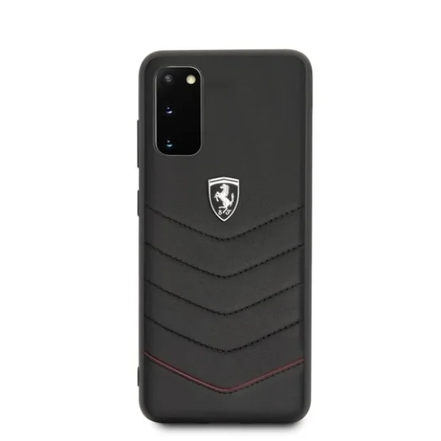 Husa Cover Ferrari Heritage Quilted pentru Samsung Galaxy S20 Negru