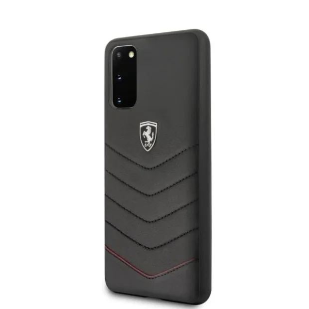 Husa Cover Ferrari Heritage Quilted pentru Samsung Galaxy S20 Negru