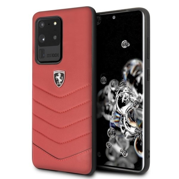 Husa Cover Ferrari Heritage Quilted pentru Samsung Galaxy S20 Ultra Rosu thumb