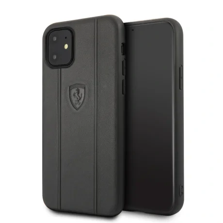 Husa Cover Ferrari Off Track Grained pentru iPhone 11 Negru
