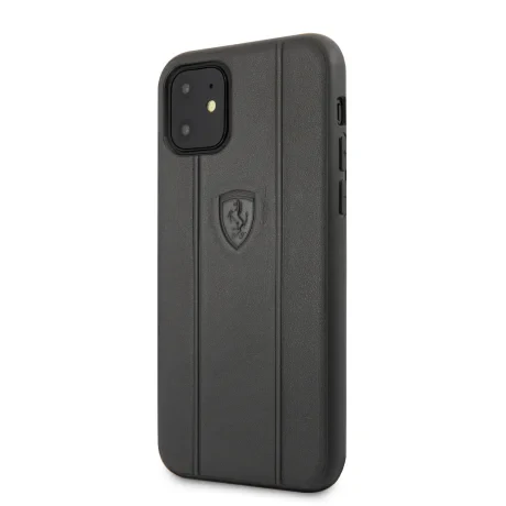 Husa Cover Ferrari Off Track Grained pentru iPhone 11 Negru