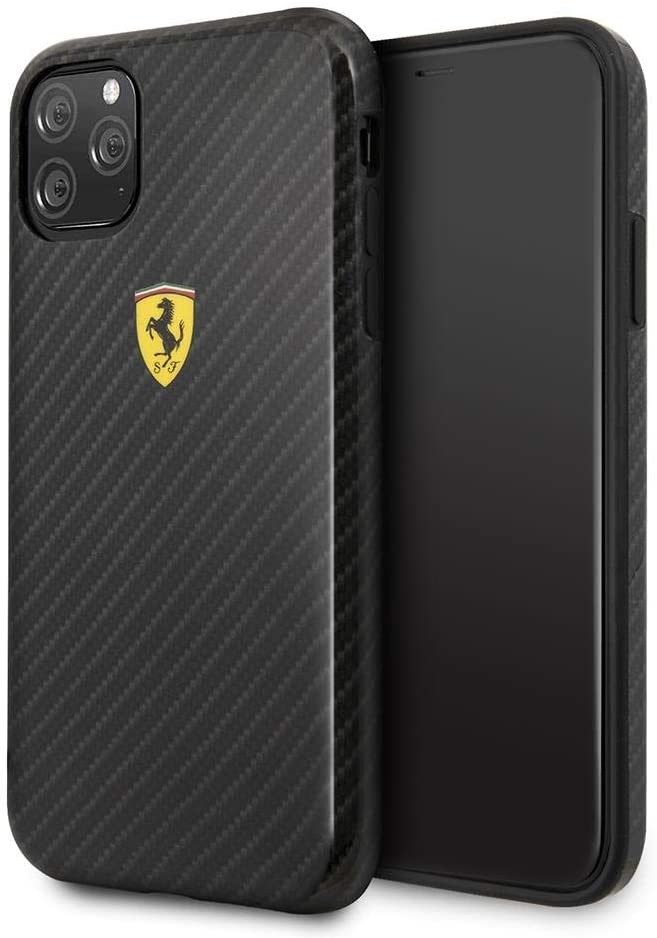 Husa Cover Ferrari On Track Carbon Effect pentru iPhone 11 Pro Negru thumb