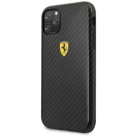 Husa Cover Ferrari On Track Carbon Effect pentru iPhone 11 Pro Negru
