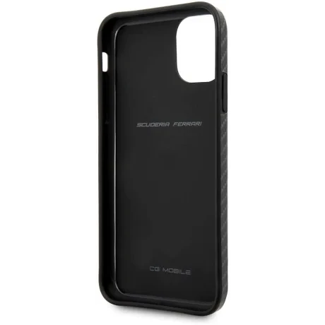 Husa Cover Ferrari On Track Carbon Effect pentru iPhone 11 Pro Negru