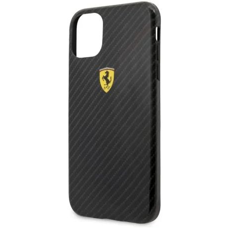Husa Cover Ferrari On Track Carbon Effect pentru iPhone 11 Pro Negru