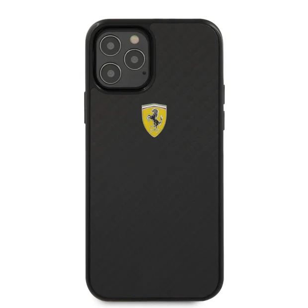 Husa Cover Ferrari On Track Carbon pentru iPhone 12/12 Pro Black