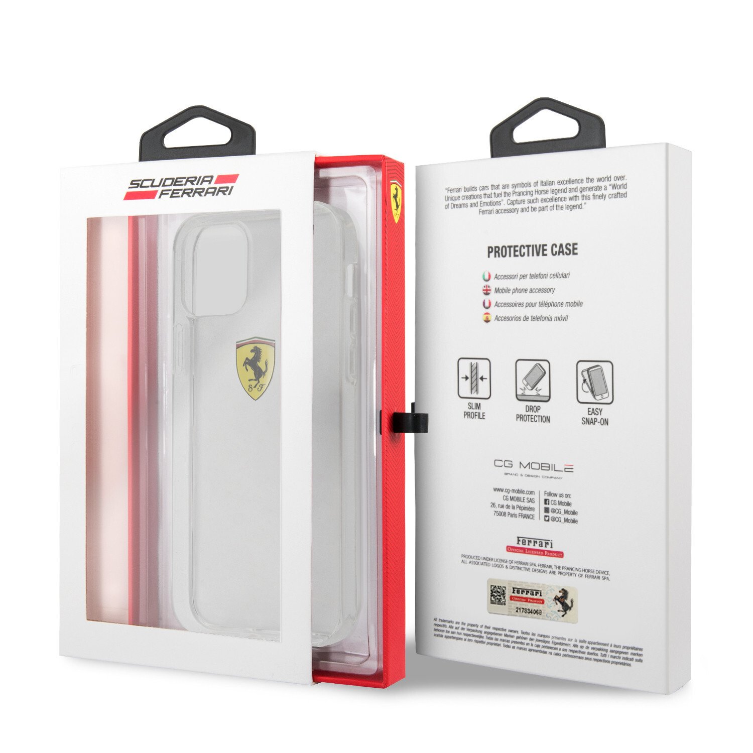 Husa Cover Ferrari On Track Logo pentru iPhone 12/12 Pro Transparent thumb