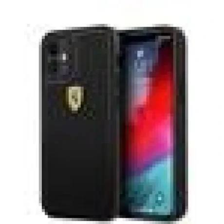 Husa Cover Ferrari On Track Perforated pentru iPhone 12 Mini Negru