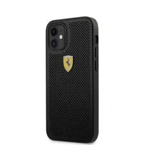 Husa Cover Ferrari On Track Perforated pentru iPhone 12 Mini Negru