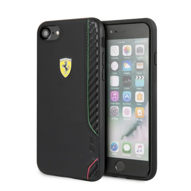 Husa Cover Ferrari On Track Rubber Soft pentru iPhone 7/8/SE2 Negru