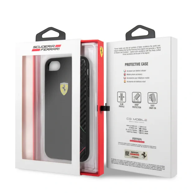 Husa Cover Ferrari On Track Rubber Soft pentru iPhone 7/8/SE2 Negru