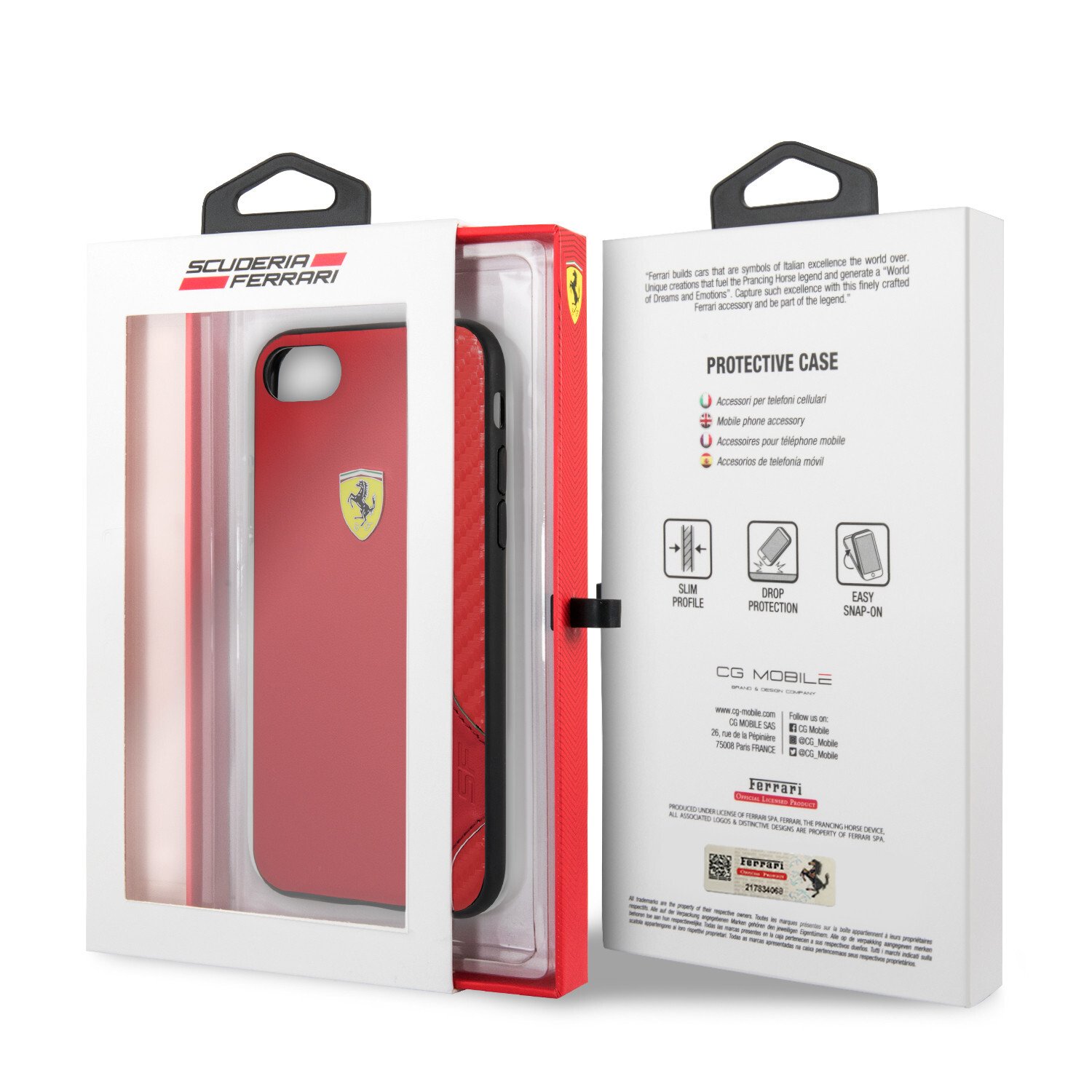 Husa Cover Ferrari On Track Rubber Soft pentru iPhone 7/8/SE2 Rosu thumb