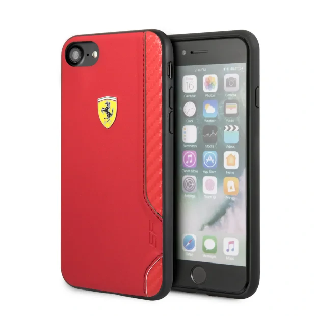 Husa Cover Ferrari On Track Rubber Soft pentru iPhone 7/8/SE2 Rosu