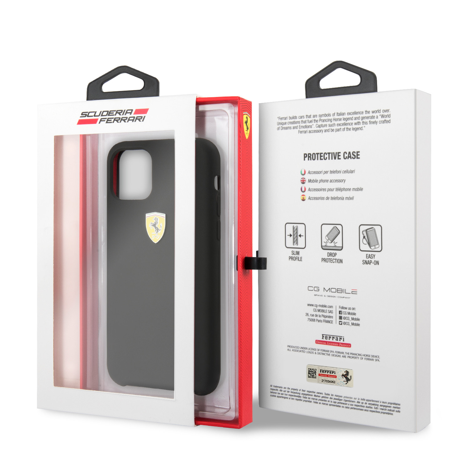 Husa Cover Ferrari SF Silicone pentru iPhone 11 Pro Negru thumb