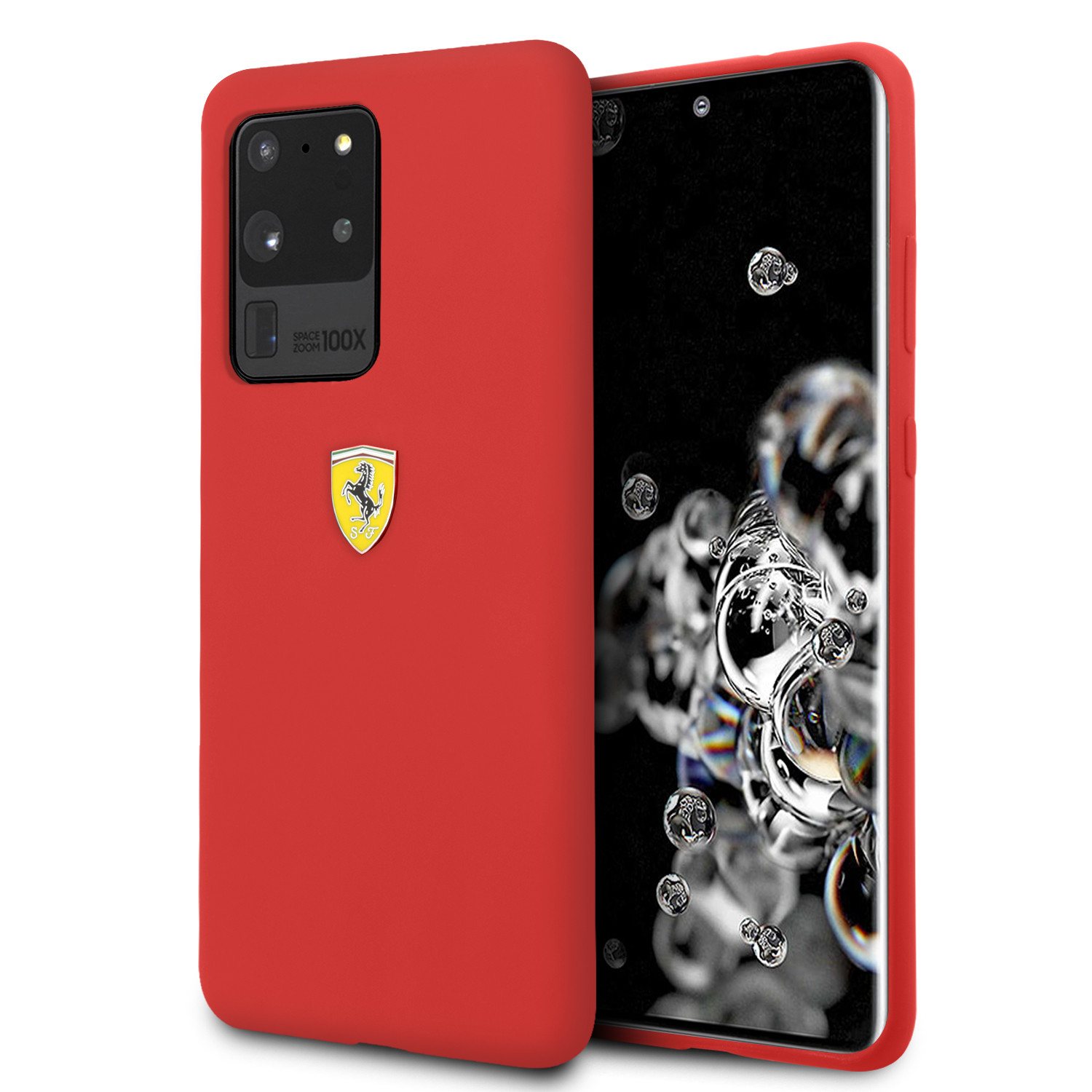 Husa Cover Ferrari SF Silicone pentru Samsung Galaxy S20 Ultra Rosu thumb