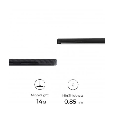 Husa Cover Fibra Pitaka MagEZ Magnet Twill pentru Samsung Galaxy S10 Plus KS1001S Negru