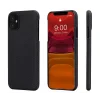 Husa Cover Fibra Pitaka MagEZ Plain Magnet pentru iPhone 11 Negru Gri