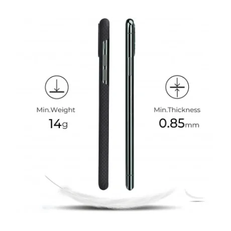 Husa Cover Fibra Pitaka MagEZ Plain Magnet pentru iPhone 11 Pro KI1101 Negru