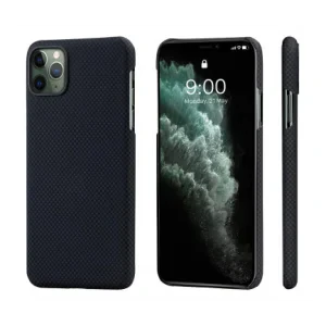 Husa Cover Fibra Pitaka MagEZ Plain Magnet pentru iPhone 11 Pro KI1101 Negru