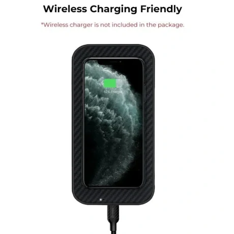 Husa Cover Fibra Pitaka MagEZ Plain Magnet pentru iPhone 11 Pro KI1101 Negru