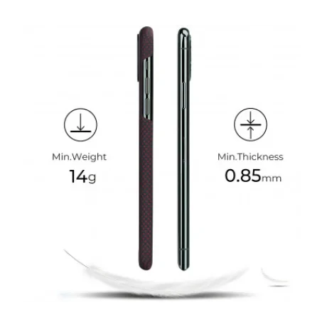 Husa Cover Fibra Pitaka MagEZ Plain Magnet pentru iPhone 11 Pro KI1104  Rosu