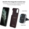 Husa Cover Fibra Pitaka MagEZ Plain Magnet pentru iPhone 11 Pro Max Negru-Rosu
