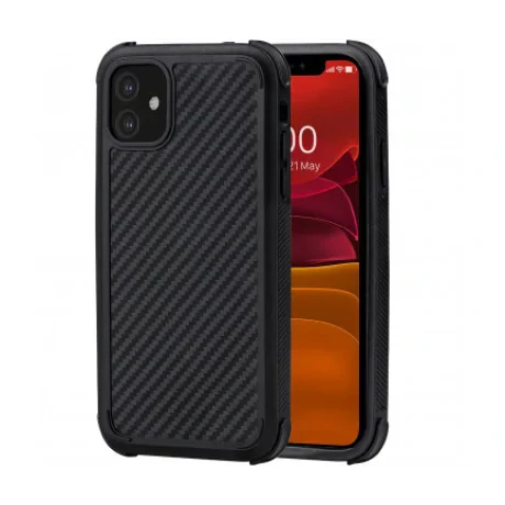 Husa Cover Fibra Pitaka MagEZ Pro Twill Magnet pentru iPhone 11 Negru Gr