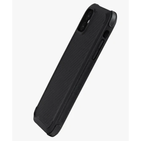 Husa Cover Fibra Pitaka MagEZ Pro Twill Magnet pentru iPhone 11 Pro Negru Gri