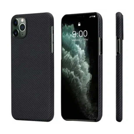 Husa Cover Fibra Twill Pitaka pentru iPhone 11 Pro KI1101A Negru