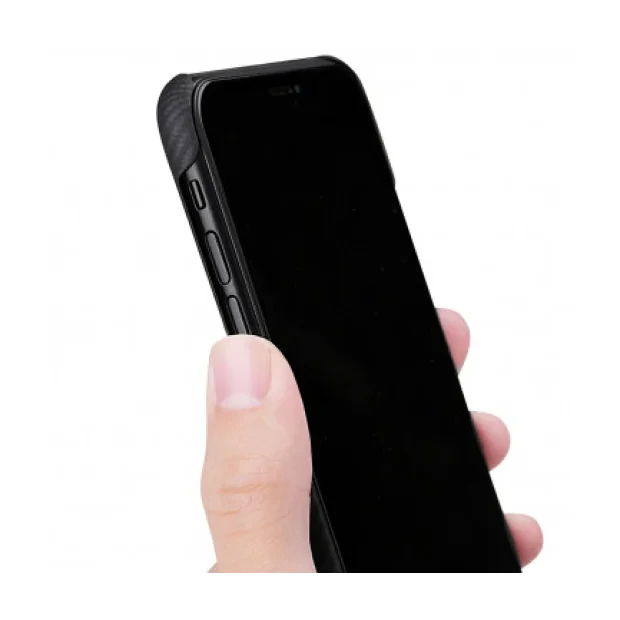 Husa Cover Fibra Twill Pitaka pentru iPhone 11 Pro KI1101A Negru