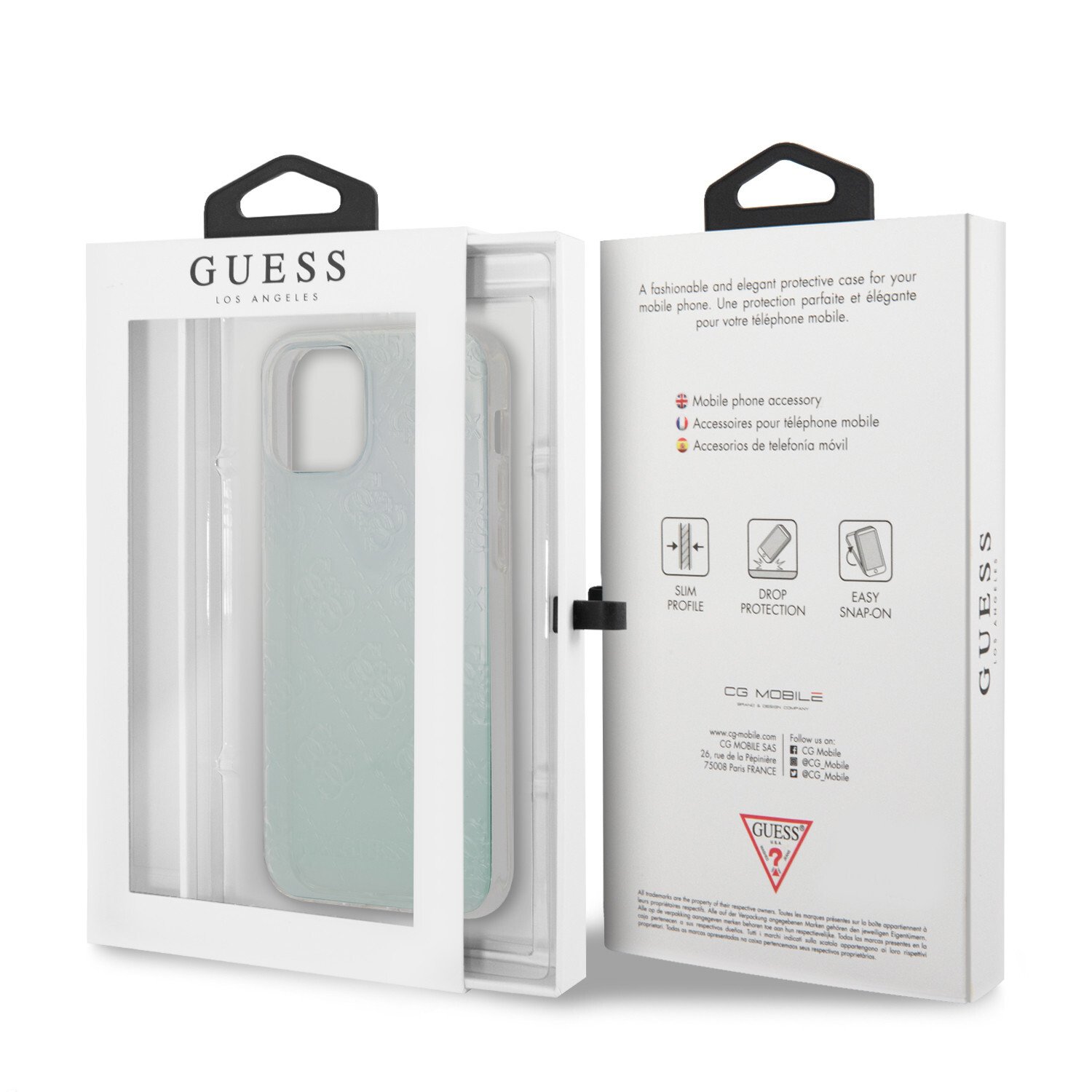 Husa Cover Guess 3D Raised Iridescent pentru iPhone 12 Pro Max Clear thumb